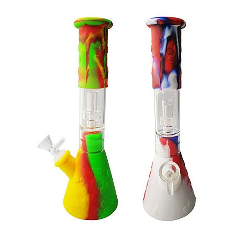 11″ Honeycomb Silicone Bong with Shower Percolator