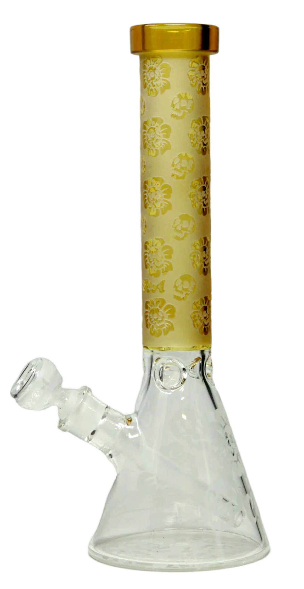 14” 7mm Deep Engraved Forst Skull Beaker – Yellow
